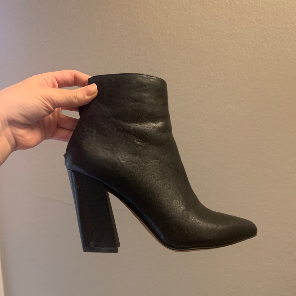 Vince Camuto Black Angled Heel Booties